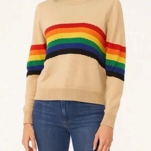 Young Fabulous and Broke Size S/M Rainbow Stripe Women's Sweater